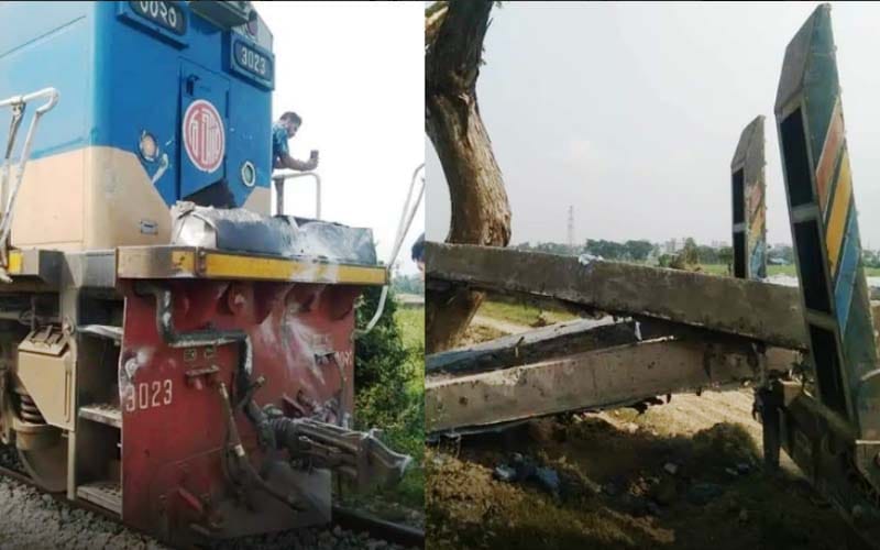 চট্টগ্রামে লরির সাথে ট্রেনের ধাক্কা, আহত অনেক